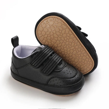 Chaussures bébé en cuir PU et semelle en caoutchouc