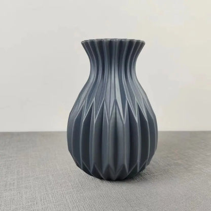 Moderne weiße Blumenvase aus Kunststoff, nordische Dekoration