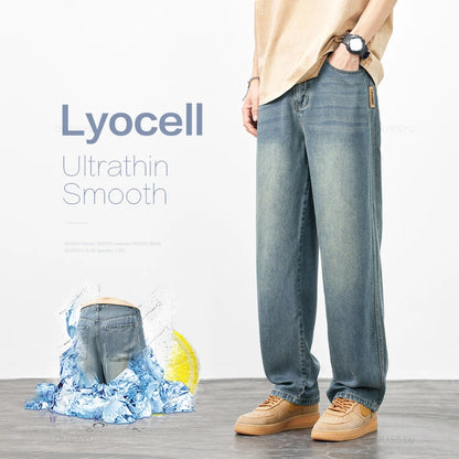 Spring/Summer Soft Lyocell Wide Leg Jeans