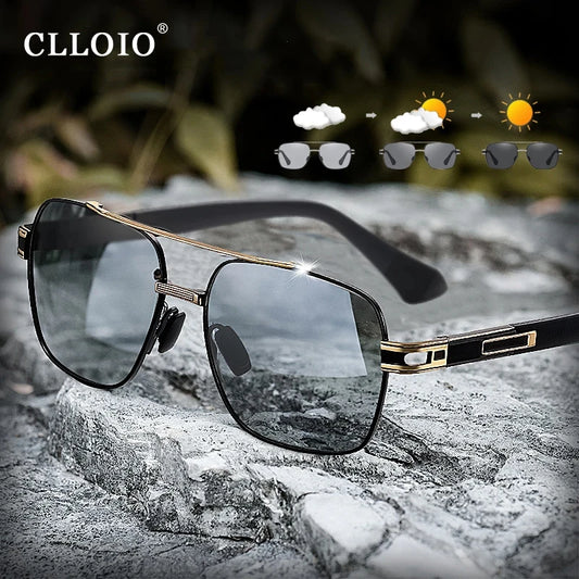 Photochromic Polarized Pilot Vintage Driving sunglasses