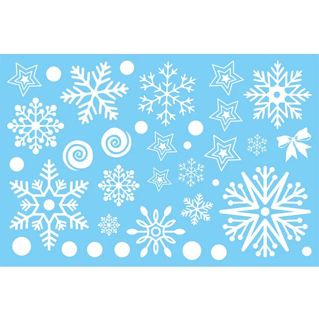 Removable Santa Elk Window Stickers for Festive Decor