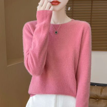 Women's Winter Warm Crew Neck Wool Sweater
