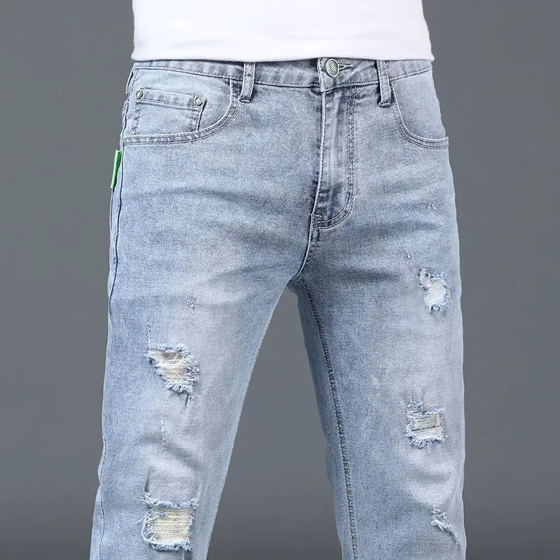 Jean skinny d'été de luxe de créateur coréen