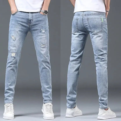 Luxuriöse koreanische Designer-Skinny-Jeans für den Sommer