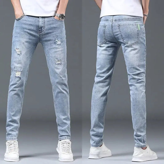 Jean skinny d'été de luxe de créateur coréen