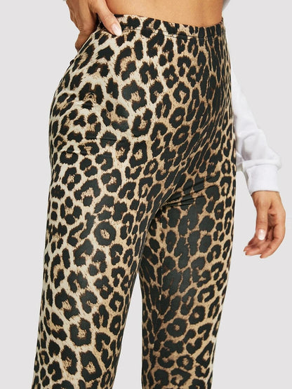 Leggings mit überkreuzter Taille und Leopardenmuster in Farbverlauf