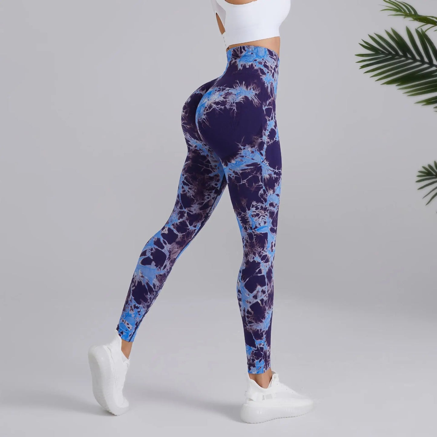 Pantalon de yoga pêche sans couture - Tie Dye bicolore