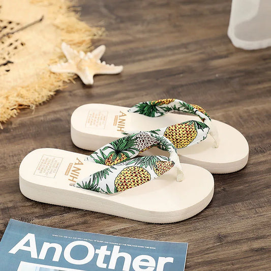 Bohemian Satin Ribbon Flip Flops slipper