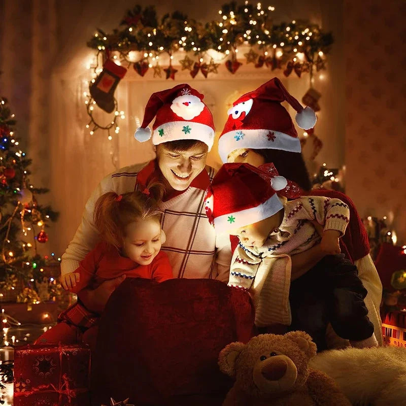 Chapeau de Noël à LED pour enfants et adultes