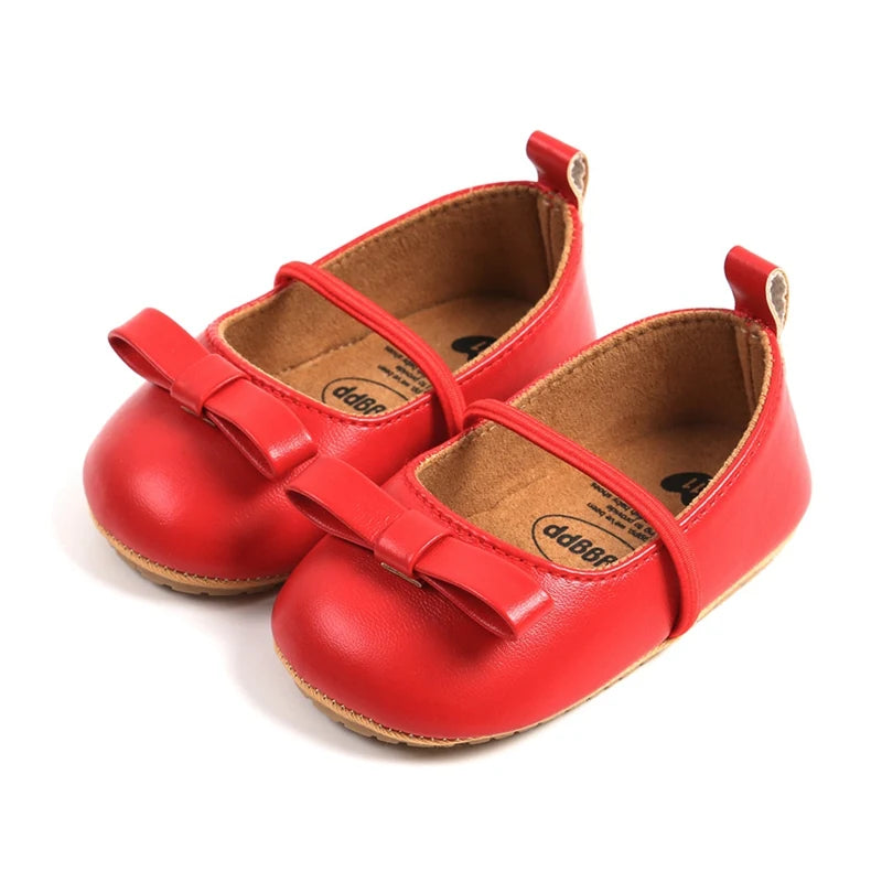 Flache Baby-Prinzessin-Schuhe mit Schleife