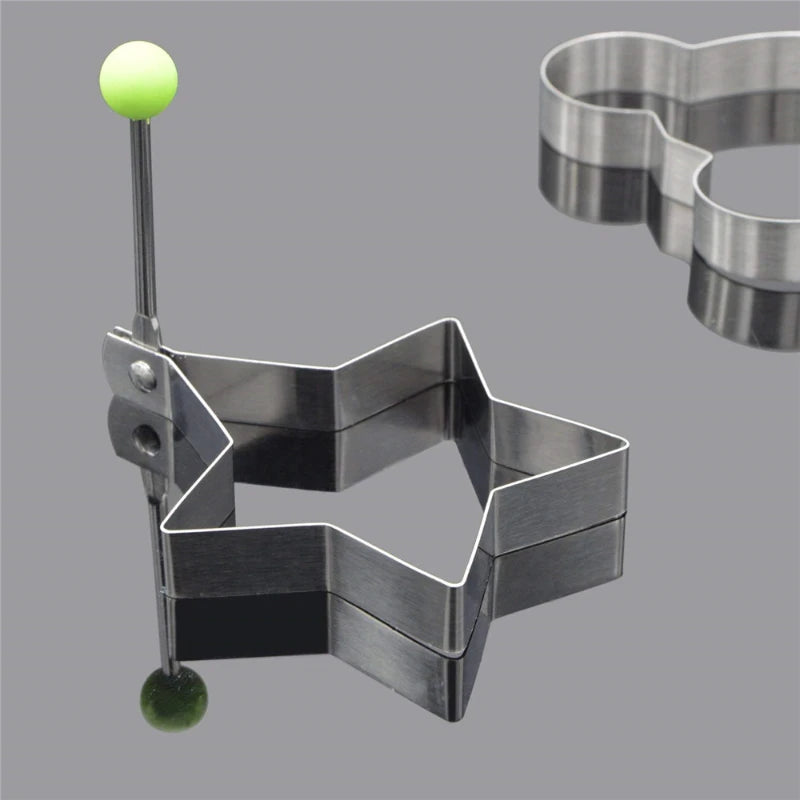 5pcs Stainless Steel Egg Mold Rings - Various Shapes