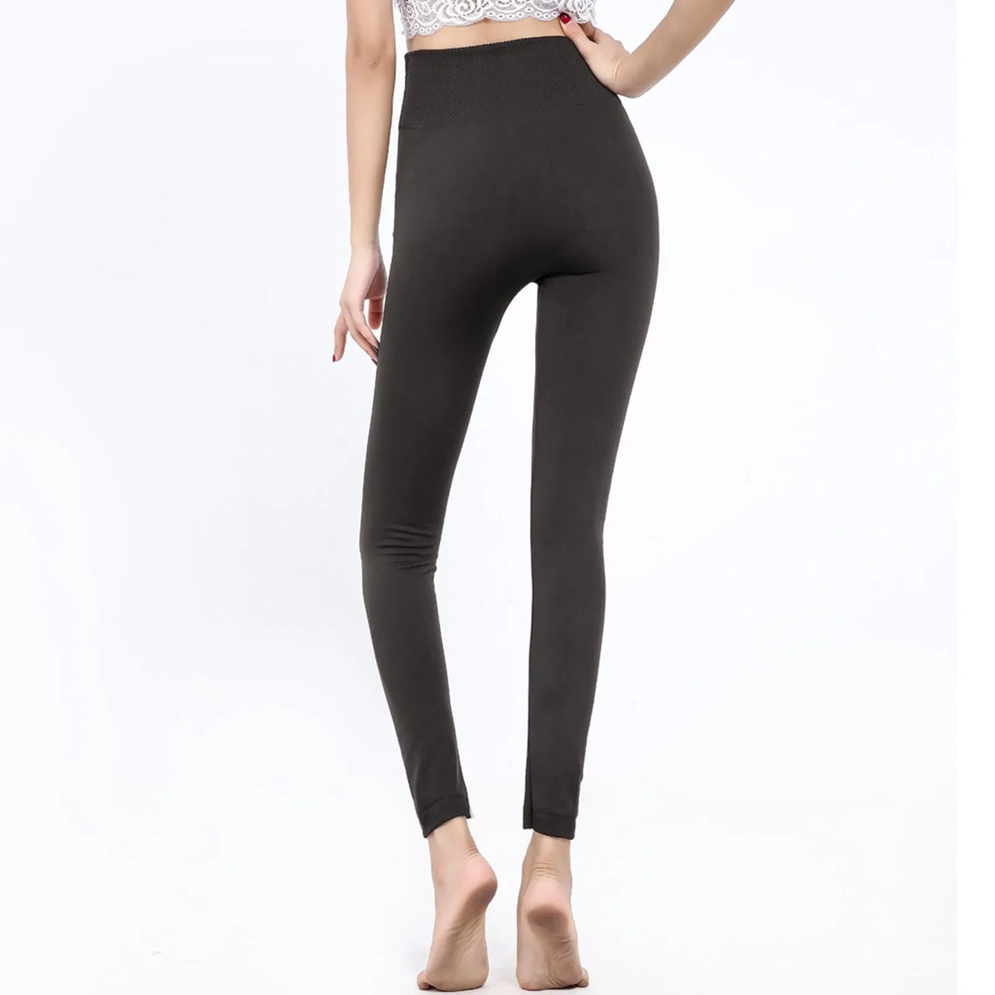 Weiche, mit Fleece gefütterte Leggings mit hoher Taille für Damen