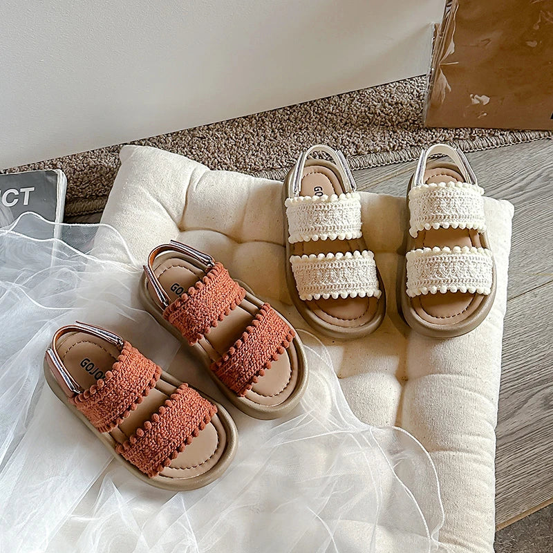 Summer Woven Roman Beach Sandals for Girls