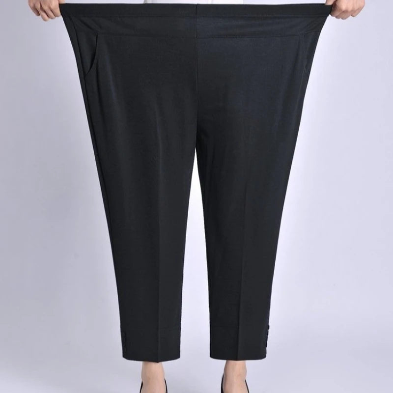 Plus Size High Elastic Straight Leg Pants