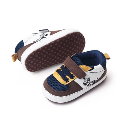 Chaussures à semelle souple pour bébé garçon, chaussures de marche en forme de zèbre de dessin animé