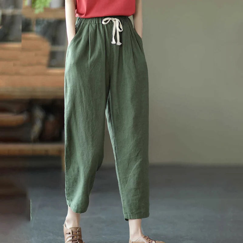 Retro Cotton Linen Loose Harem Pants