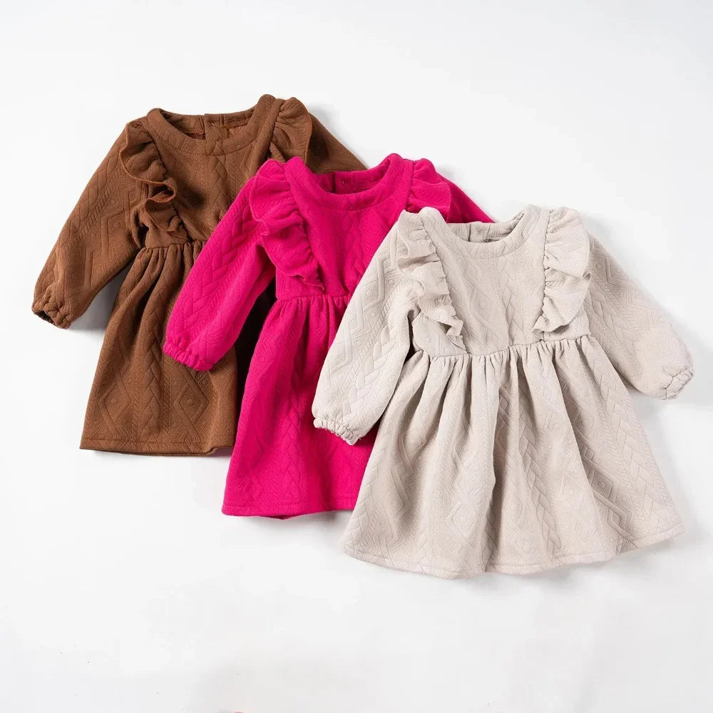 Winter Baby Dress with Ruffles 0-2Y