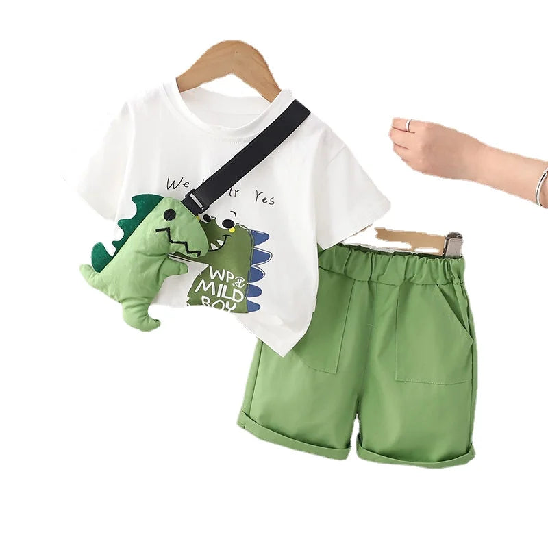 Tenue d'été mignonne de dinosaure - Ensemble 2 pièces pour tout-petits garçons