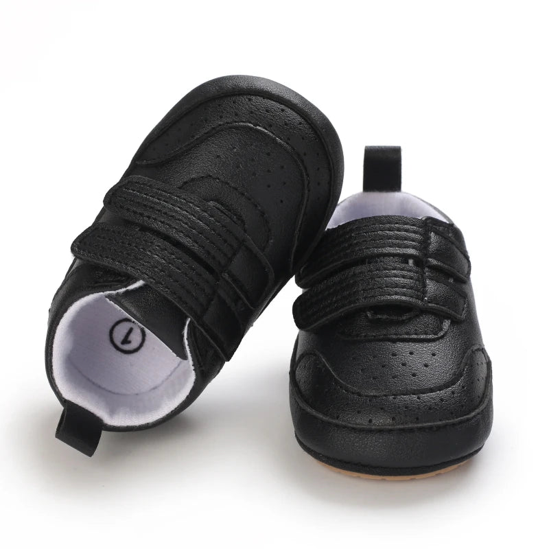 Chaussures bébé en cuir PU et semelle en caoutchouc