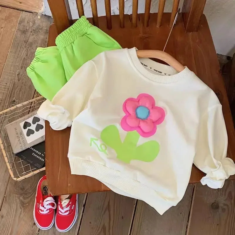 Children's Sports Stereoscopic Floral Sweatshirt