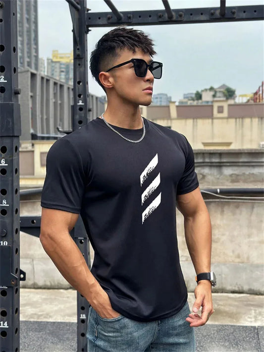 T-shirt d'entraînement musculaire à manches courtes