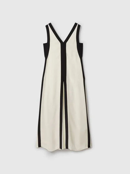 Ärmelloses Maxikleid in Kontrastfarbe