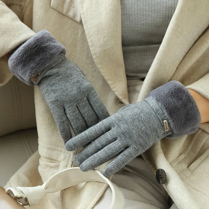 Gants d'hiver pour écran tactile pour femmes - Doublés de velours