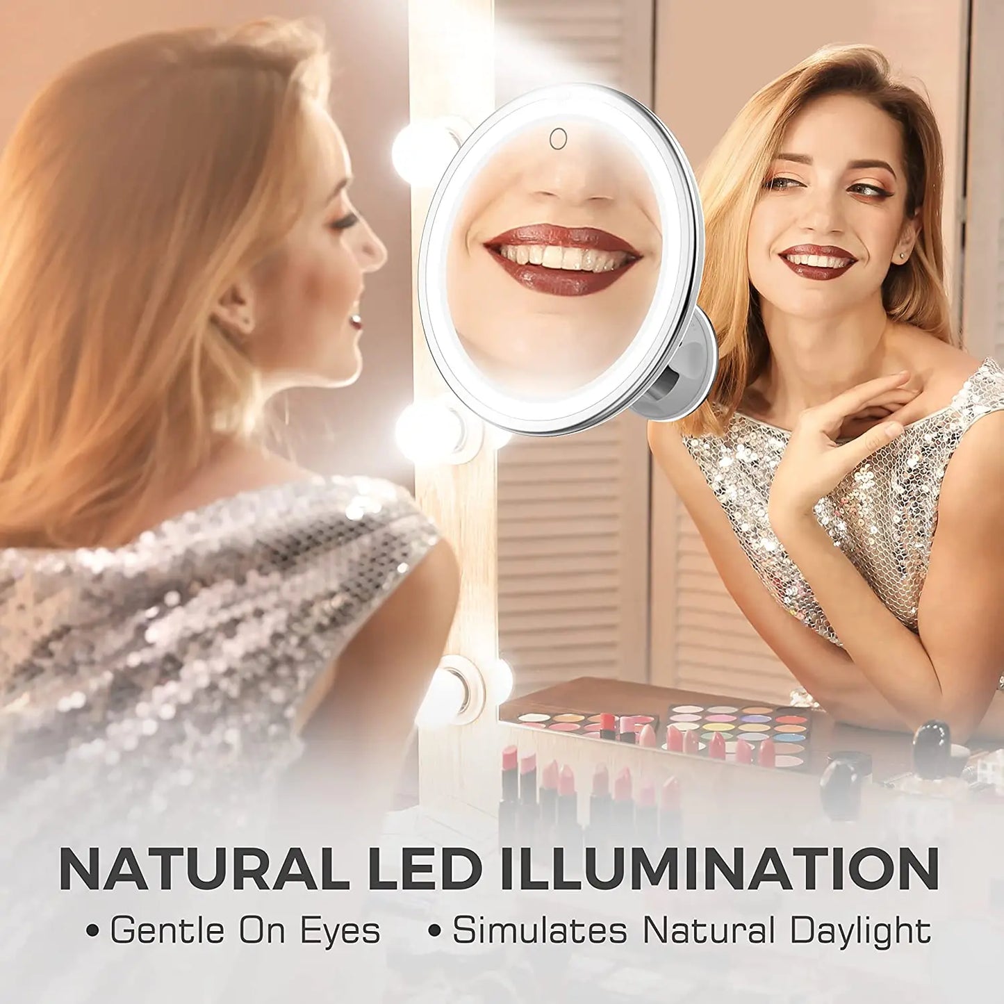 Flexible LED Lighted Magnifying Vanity Mirror