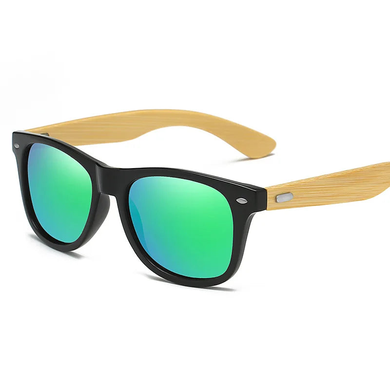 Holz-Bambus-UV400-Sonnenbrille, klassische Herrenbrille zum Fahren