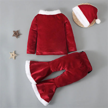 Girls Christmas Santa 3-Piece Outfit