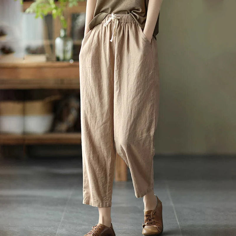 Retro Cotton Linen Loose Harem Pants