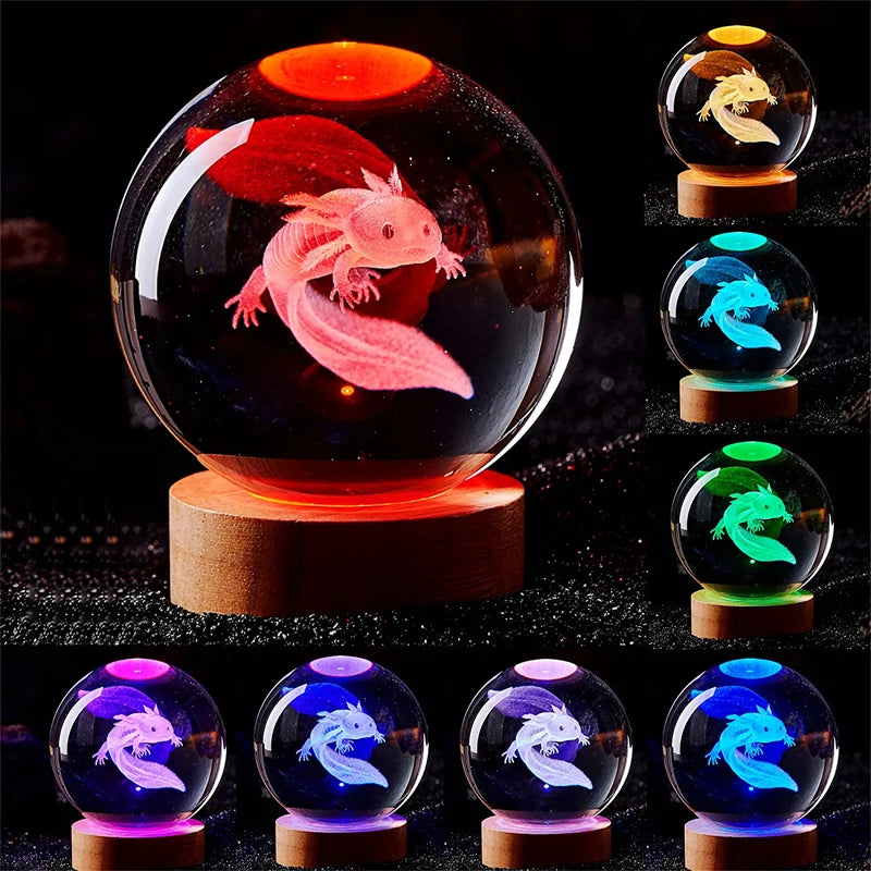 Veilleuse boule de cristal Axolotl modèle 3D