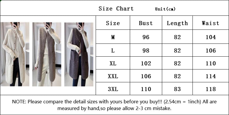 Stylish Medium-Length Lamb Wool Vest Jacket