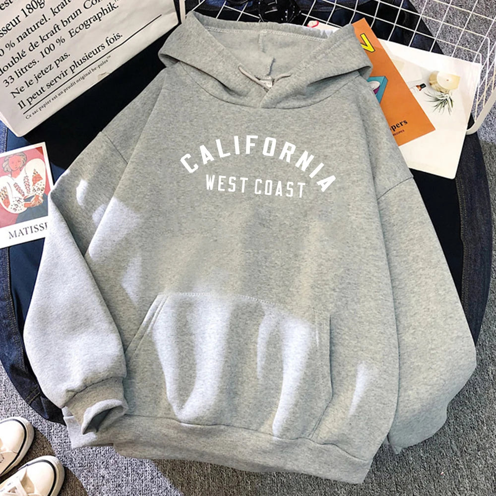 Kapuzenpullover mit kreativem California-Westküsten-Muster für Damen