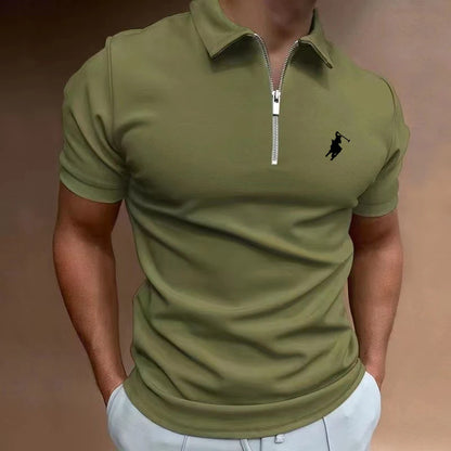 Polo d'été brodé girafe pour homme AIOPESON