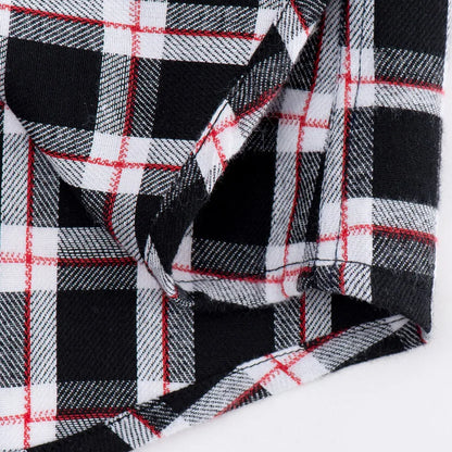 Brushed Plaid Cotton Long Sleeve Shirt