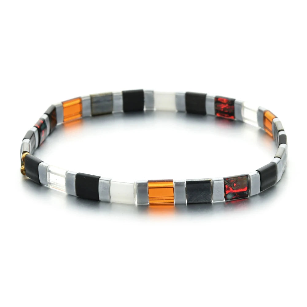 Women's Tila Beads Elastic Geometric Bracelet