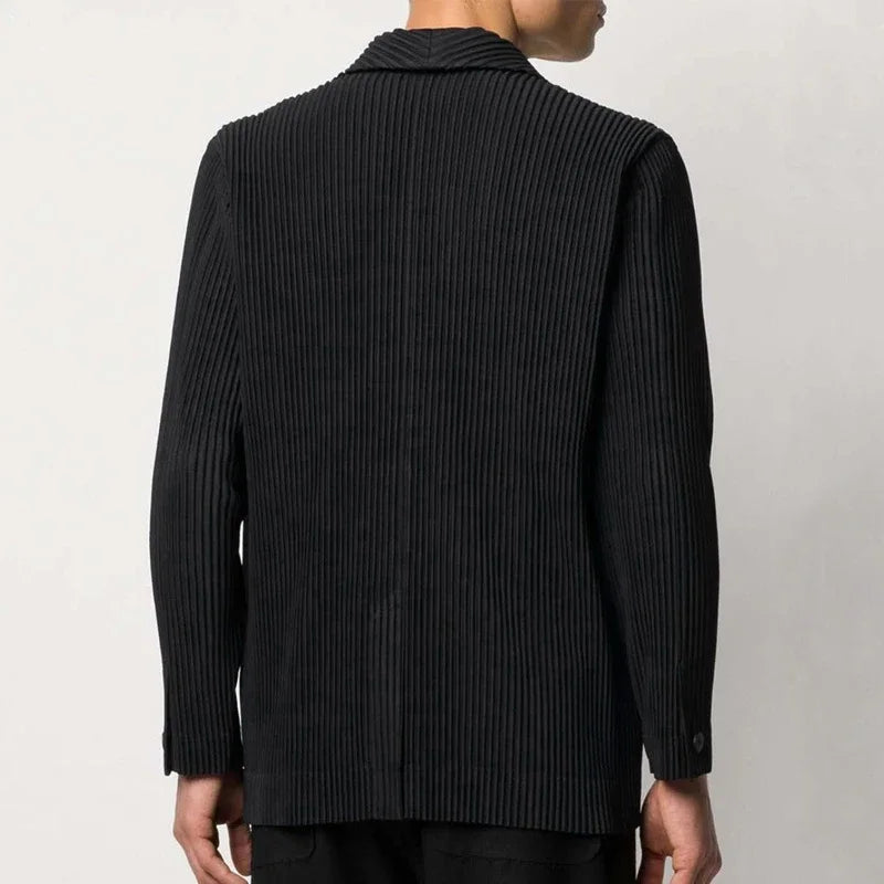 Miyake Pleated Black Blazer for Men