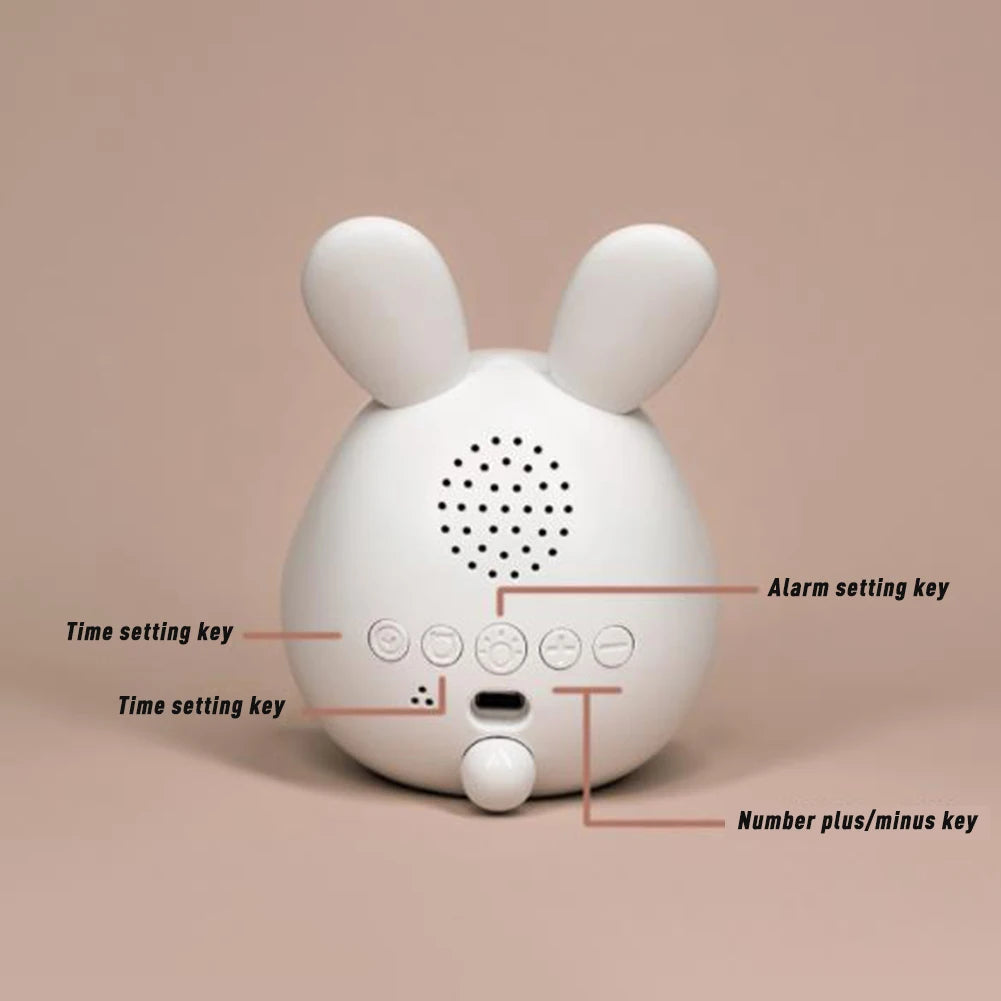 Cute Rabbit LED Alarm Clock with Night Light for Kids