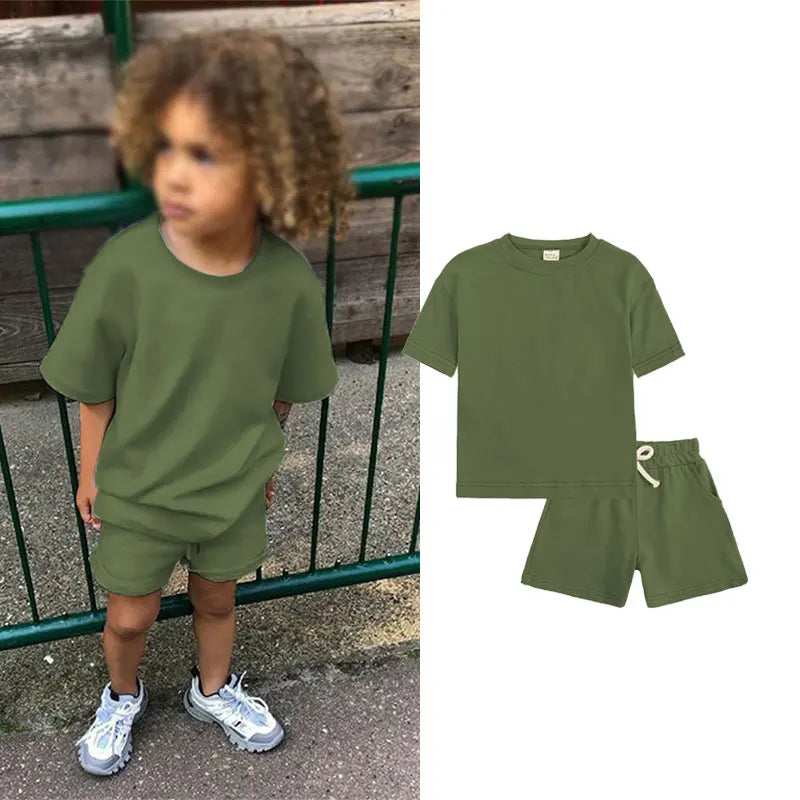 Kid's Short Seleve Sports Style T-shirts Outfits