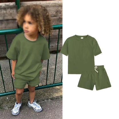 Kid's Short Seleve Sports Style T-shirts Outfits