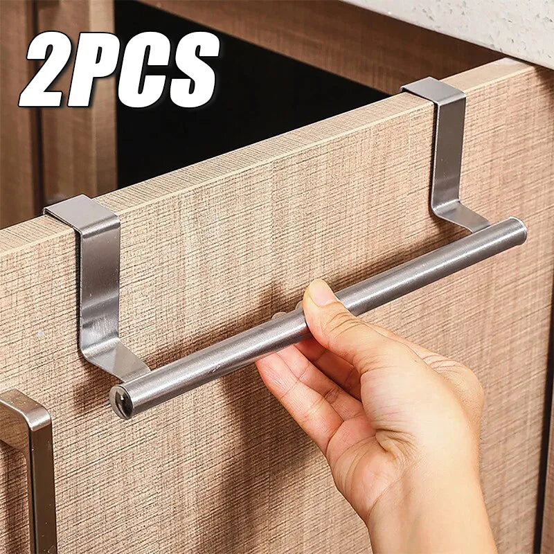 Stainless Steel Towel Bar for Cabinet Doors - Bathroom & Kitchen