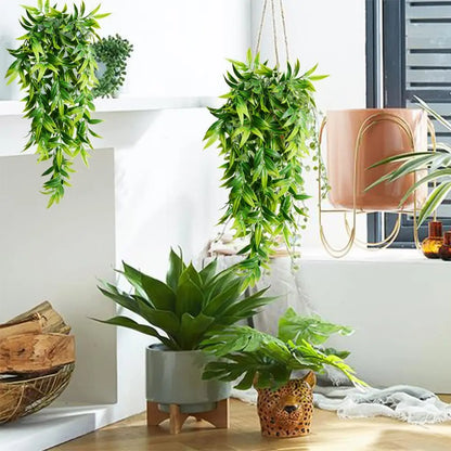 2.6FT Artificial Bamboo Leaf Hanging Plant
