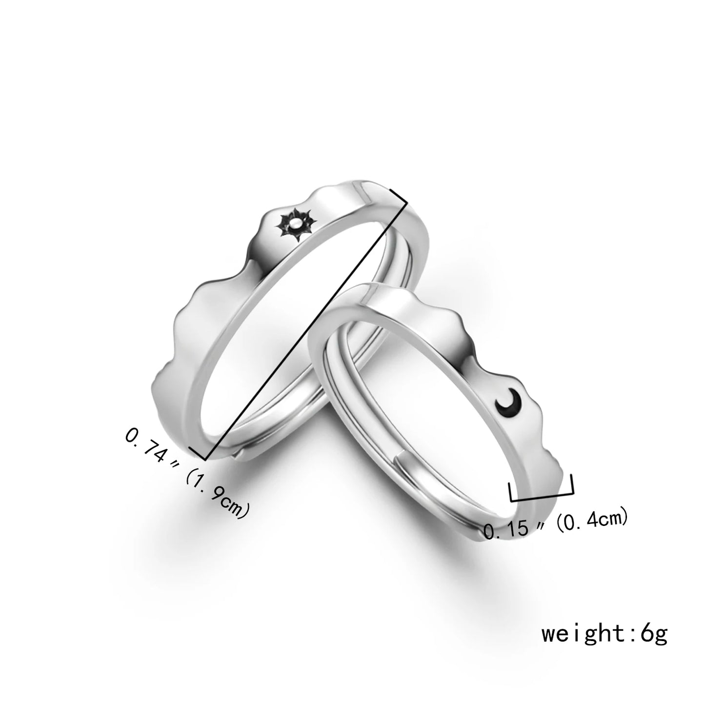 2Pcs Simple and Elegant Moissanite Platinum Wedding Rings