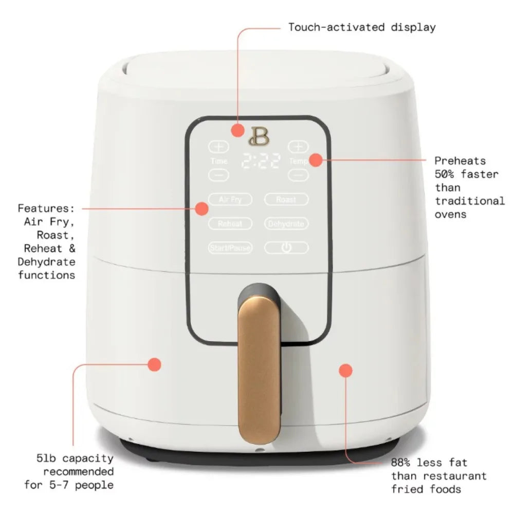 Friteuse à air électrique à écran tactile de 6 pintes