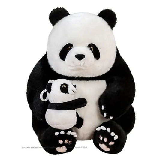 Jouets en peluche Panda mère-enfant drôles et mignons de haute qualité