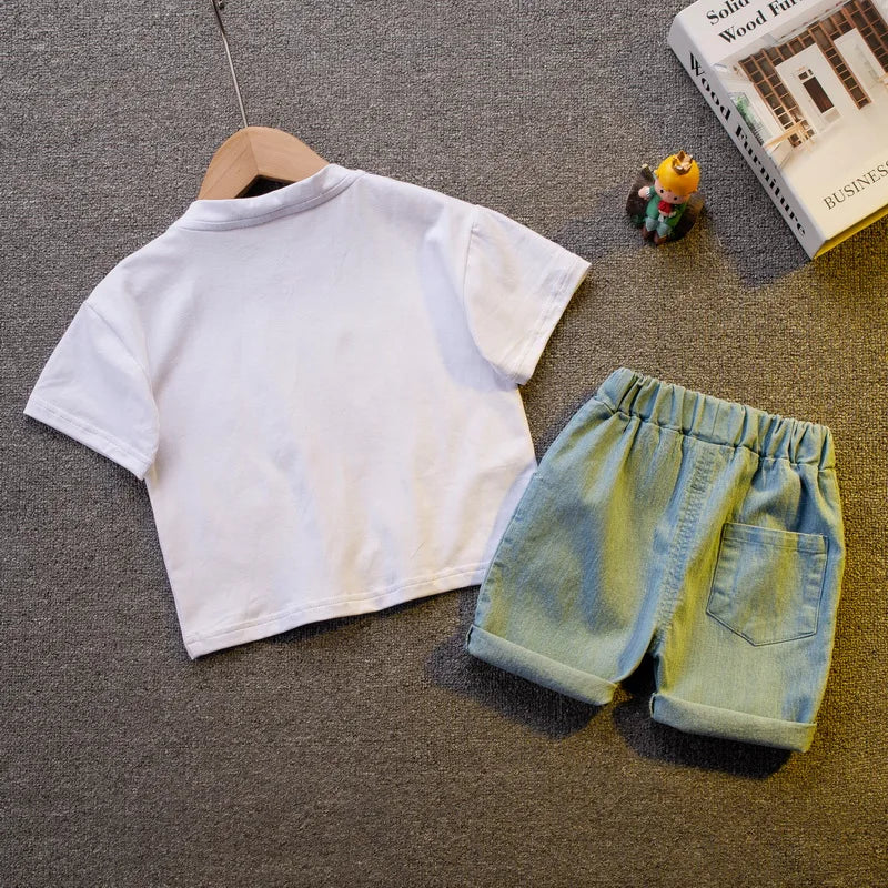 Korean Style Cotton Baby Boys Summer Clothing Set