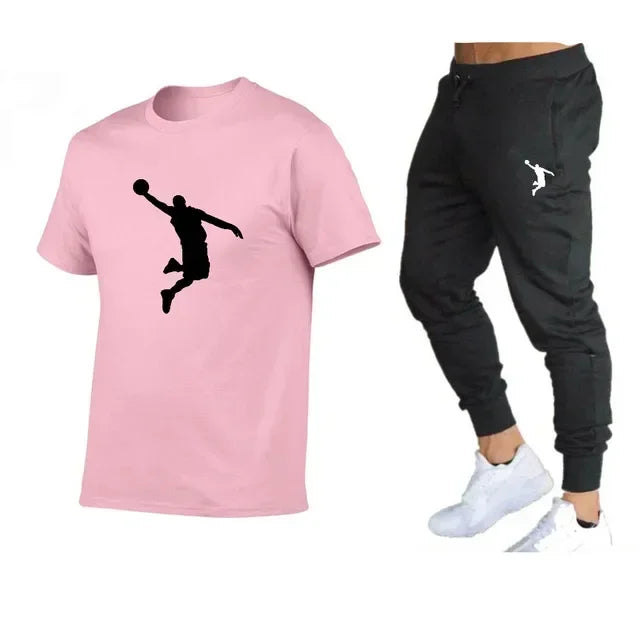 Luxuriöser Designer-Trainingsanzug für Herren: T-Shirt- und Hosen-Set