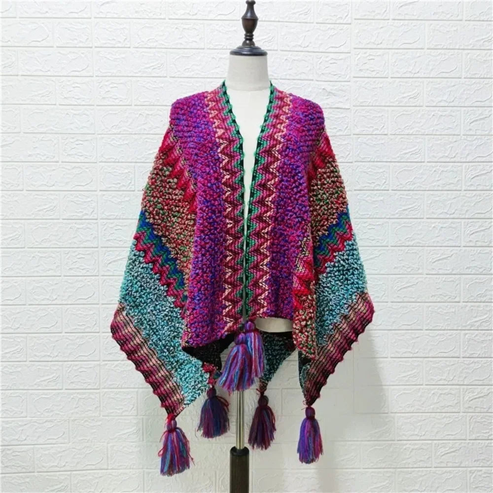 Elegant Knitted Cardigan Capes for Winter Style