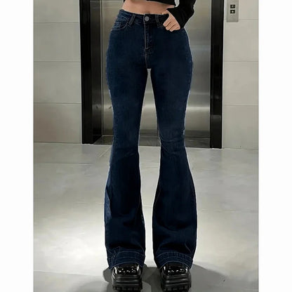 Women's High Waist Bootcut Denim Flared Jeans